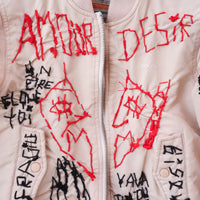 VAVA DUDU EMBROIDERY MA-1 JACKET PINK BEIGE (A)