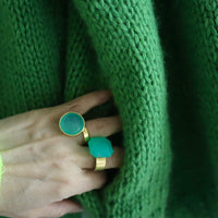 SOFIO GONGLI WAVE KNIT CARDIGAN GREEN “A”