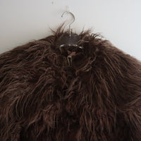 YUHAN WANG ECO FUR PEACOAT “DARK BROWN”