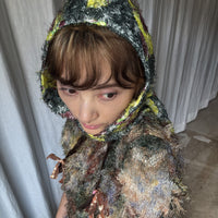 JULIA HEUER GRETE FURRY HEADPIECE IN ELECTRIC INGRID