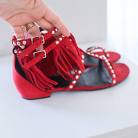 SAINT LAURENT RED SANDALS SIZE36