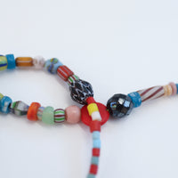 GERALDINE FENN SILVER WITH VINTAGE BEADS NECKLACE