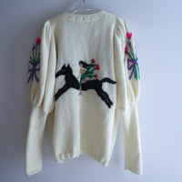 SOFIO GONGLI FLOWER KNIT CARDIGAN "K"