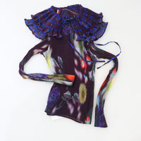 JULIA HEUER RU PLEATED KNIT PULLOVER IN EDWARD