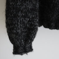 SOFIO GONGLI FRILL KNIT CARDIGAN DARKGRAY