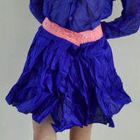 NONG RAK WRAP SNAP PLEATED CONTRAST SKIRT