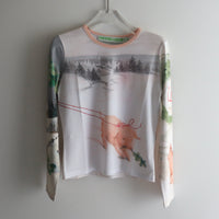 CHOPOVA LOWENA SNOWY PIG FITTED JERSEY TOP