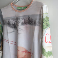 CHOPOVA LOWENA SNOWY PIG FITTED JERSEY TOP