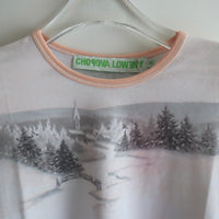 CHOPOVA LOWENA SNOWY PIG FITTED JERSEY TOP