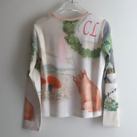 CHOPOVA LOWENA SNOWY PIG FITTED JERSEY TOP