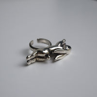 ANDRESGALLARDO RABBIT JUMPING METAL RING SILVER