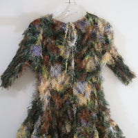 <EXCLUSIVE>JULIA HEUER KNOX PLEATED FURRY DRESS IN AMBER INGRID
