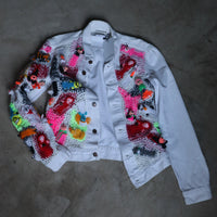 LOU DE BÈTOLY KNITTED DOLLS JACKET WHITE