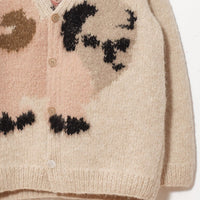 WILD ANIMALS HAND KNITTED CARDIGAN PUG, GOATS
