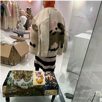 WILD ANIMALS HAND KNITTED CARDIGAN PUG, GOATS