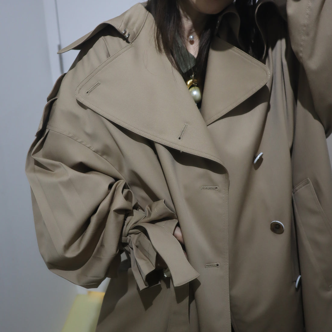 ANREALAGE HOMME   PANEL PATCHWORK TRENCH COAT