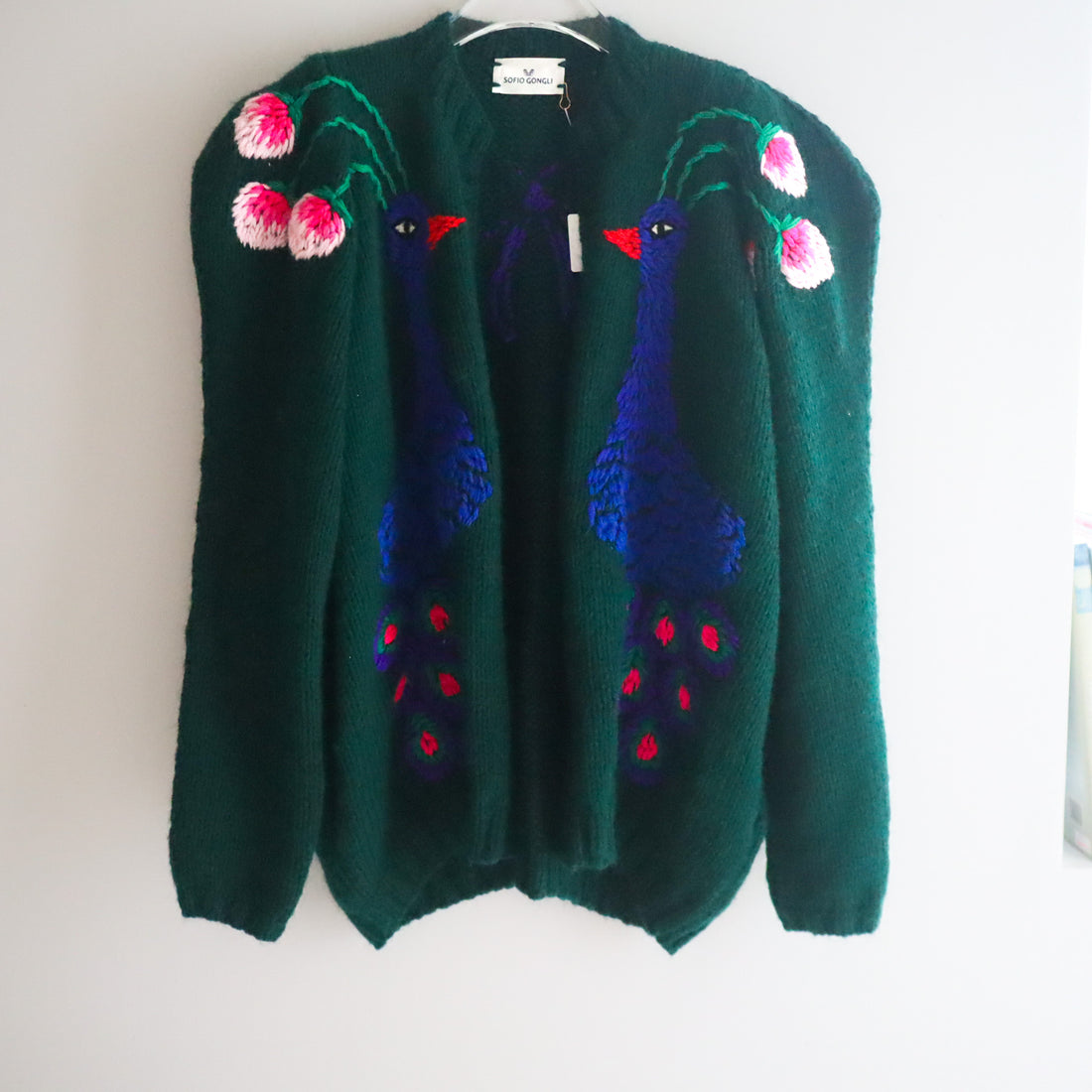 SOFIO GONGLI  FLOWER KNIT CARDIGAN "F"