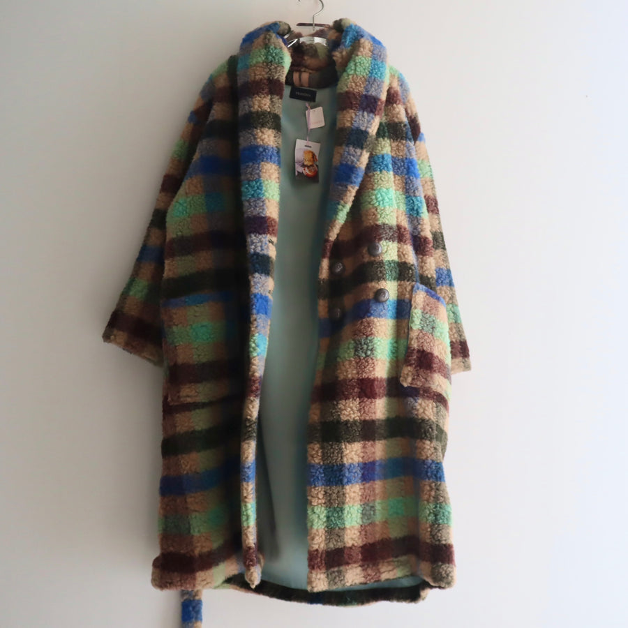 FRANZIUSTOWEL COAT LIGTHGREENCHECK