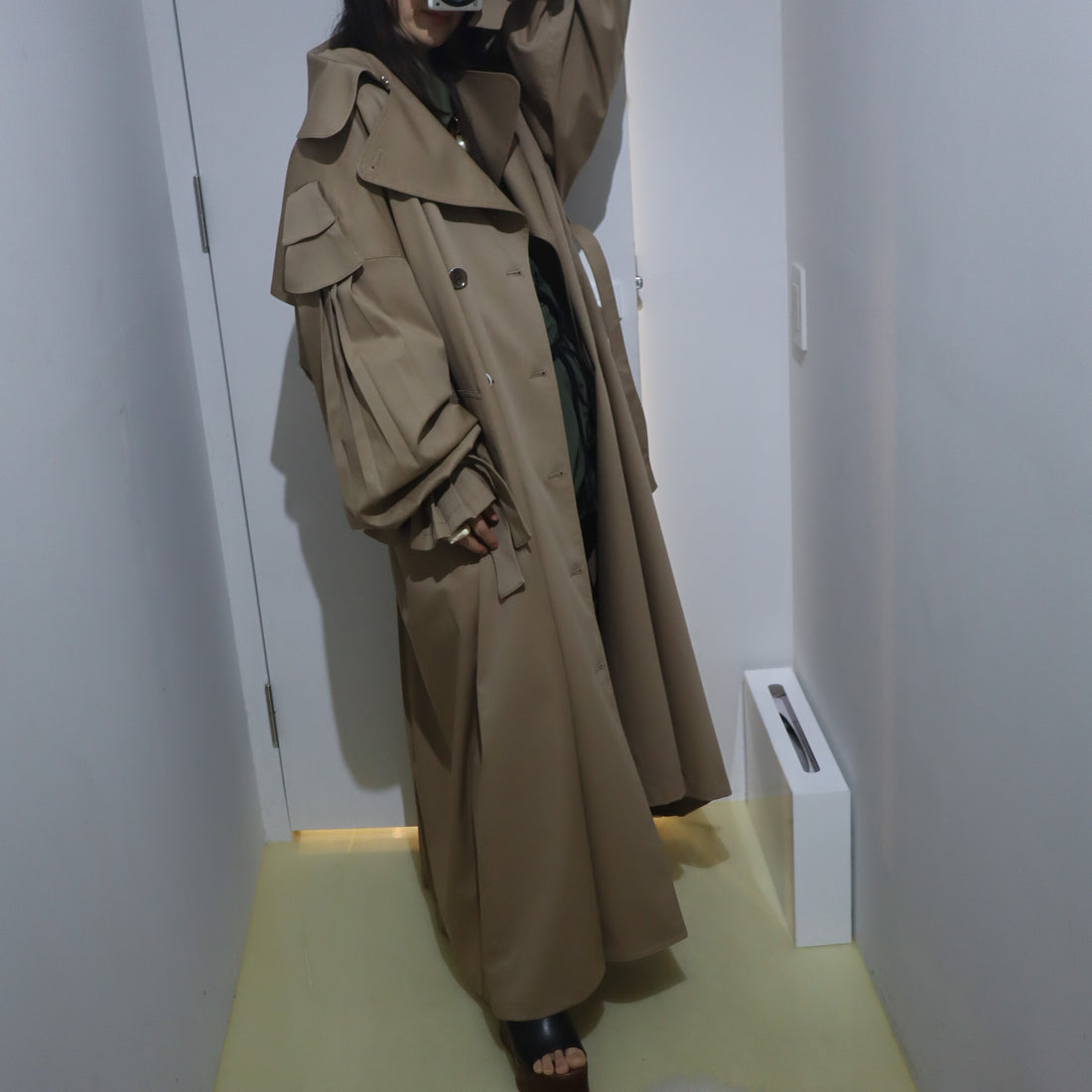 ANREALAGE HOMME   PANEL PATCHWORK TRENCH COAT