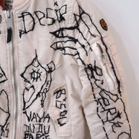 VAVA DUDU  EMBROIDERY MA-1 JACKET PINK BEIGE (A)