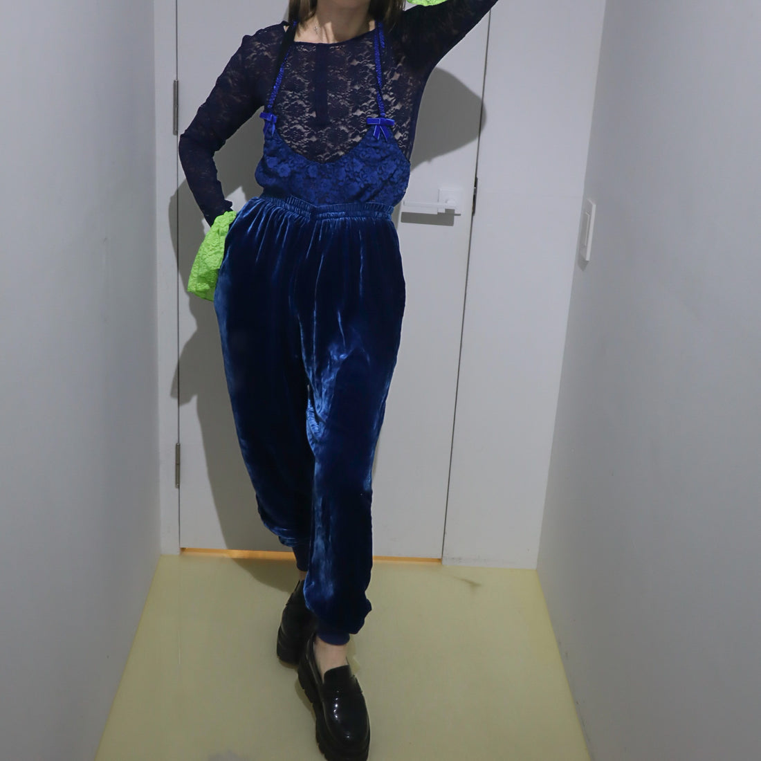 TRANSE PARIS  SILK VELVET PANTS