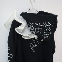 VAVA DUDU  EMBROIDERY HOODIE BLACK&WHITE COLLAR