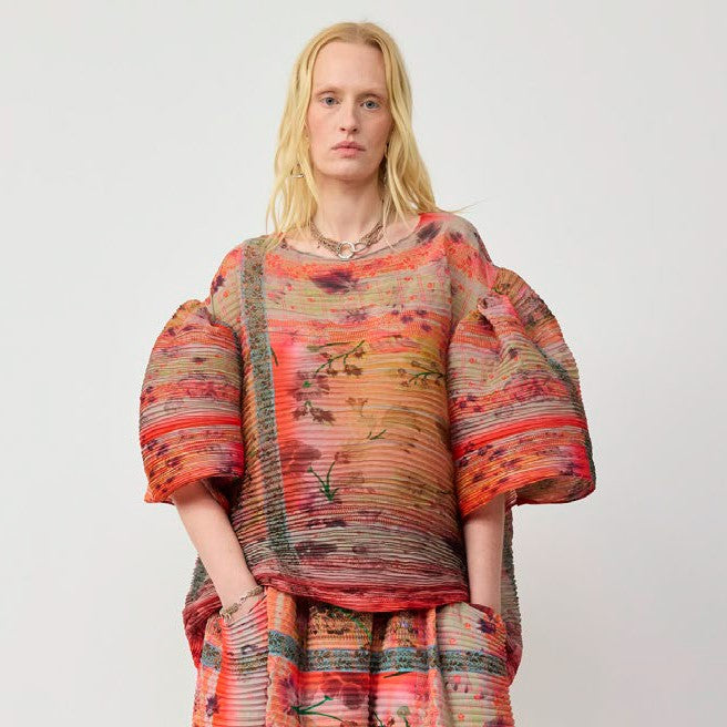 JULIA HEUER  ROBIN HANDPLEATED TOP IN BRUNO