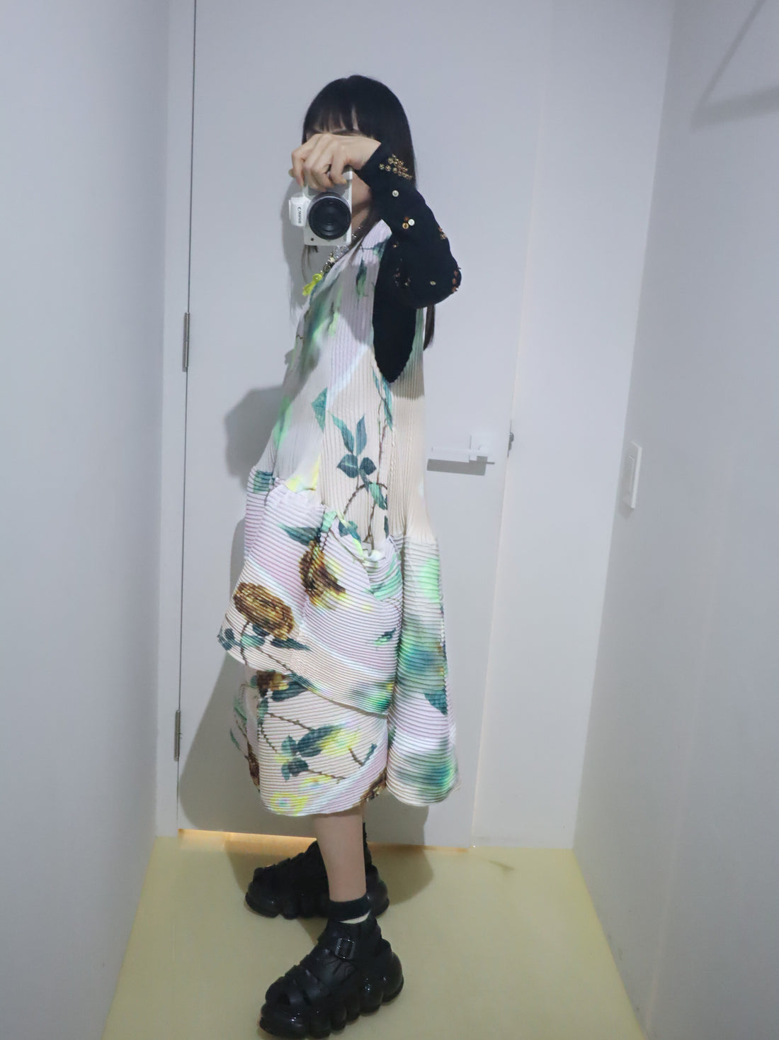 JULIA HEUER  MAYA HANDPLEATED DRESS IN EDWARD