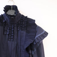 MIKIOSAKABE  STRIPED FRILLED JACKET "NAVY"