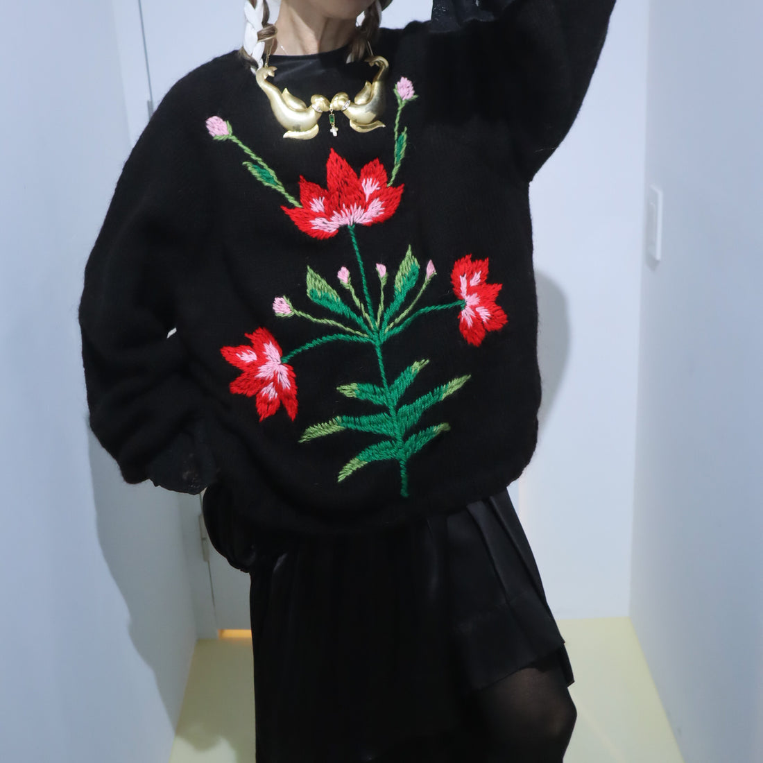 SOFIO GONGLI  PULLOVER KNIT  BLACK