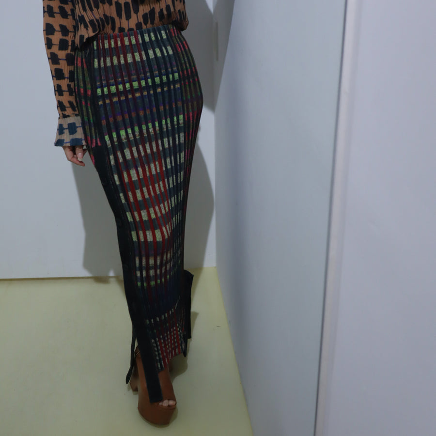 JULIA HEUEREGON PLEATED KNIT SKIRT IN JONI