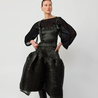 JULIA HEUER  KENZA HANDPLEATED SKIRT IN MOSS METALLIC