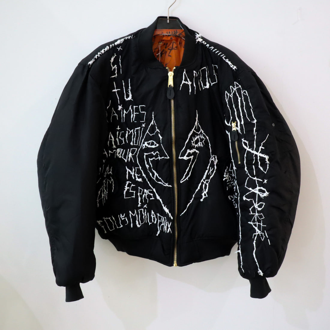 VAVA DUDU  EMBROIDERY MA-1 JACKET BLACK (B)