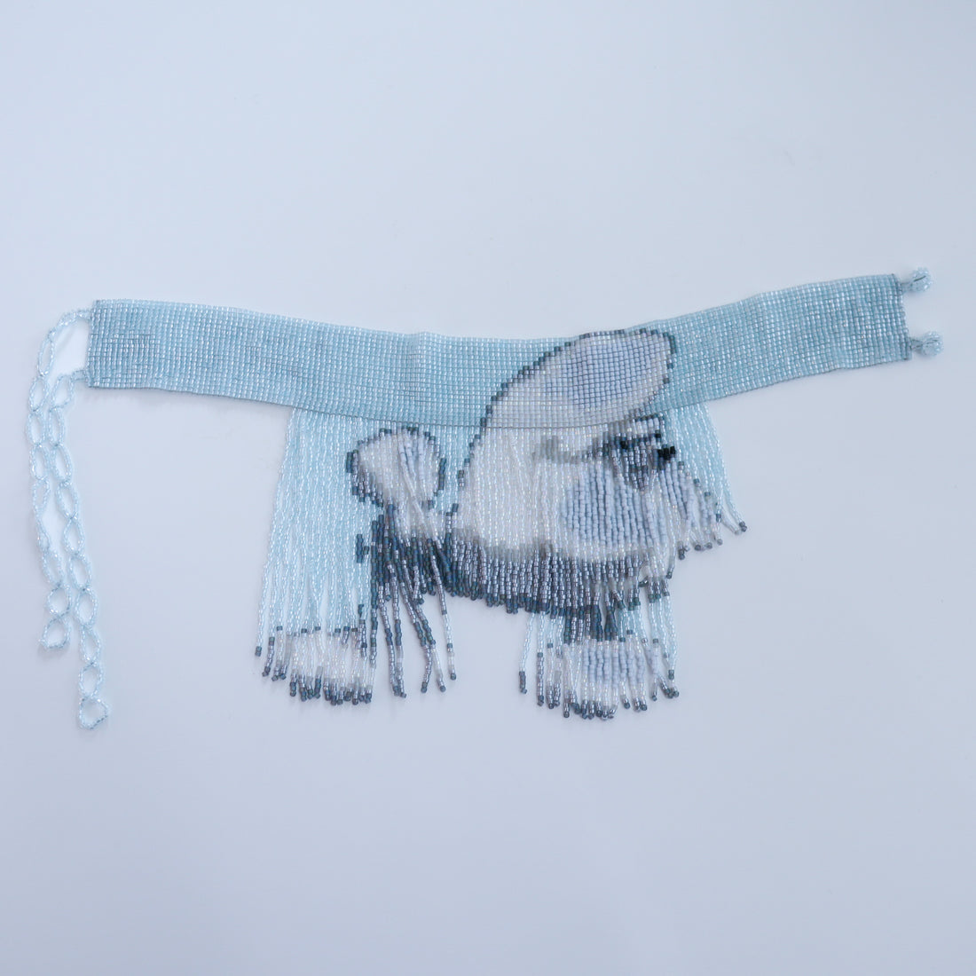 ADRABLE  FRINGE CHOKER LIGHT BLUE