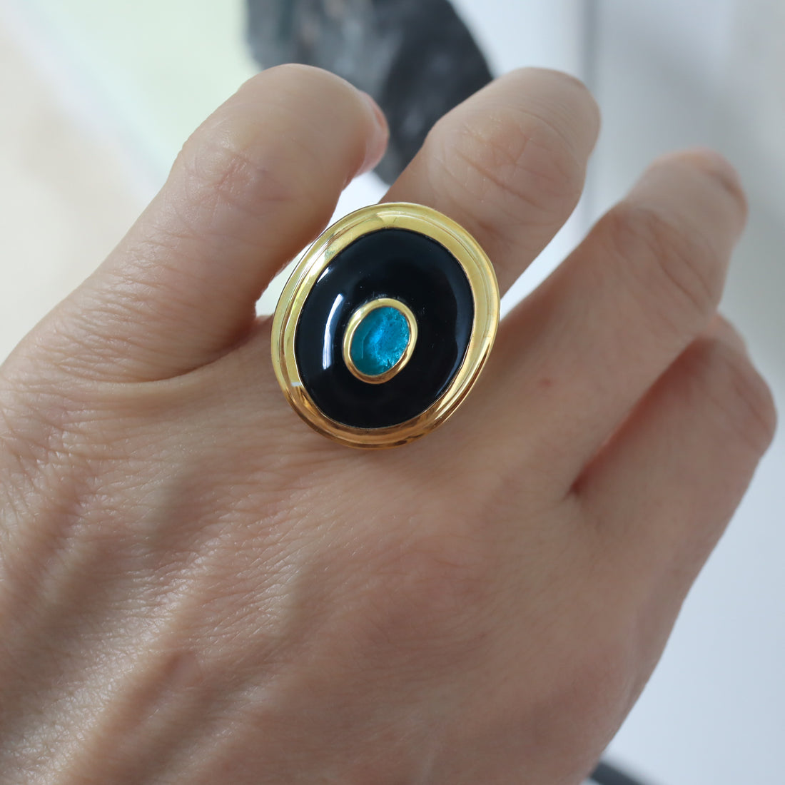 SOFIO GONGLI  STONE RING "APATITE"