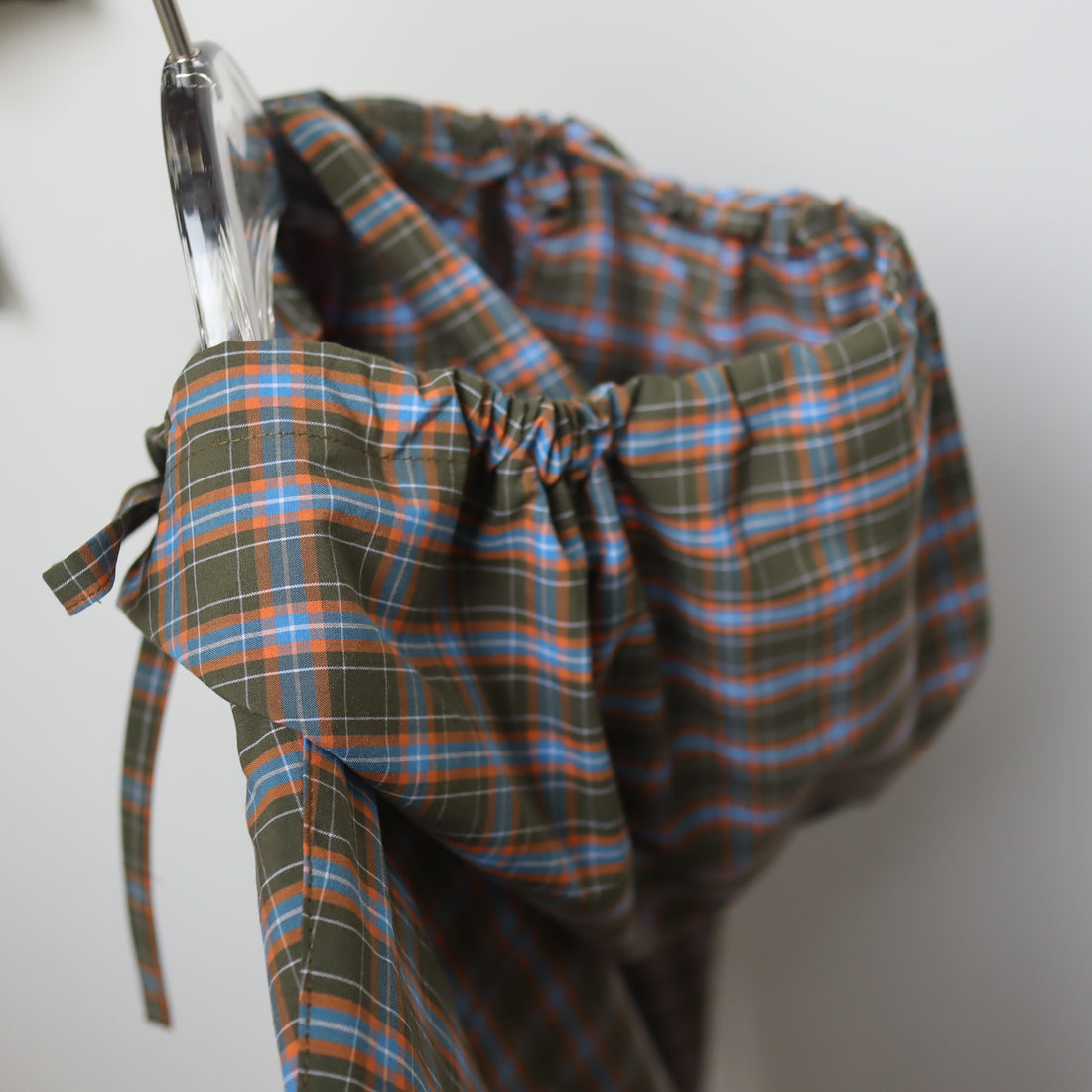 ＜EXCLUSIVE＞MERYLL ROGGE  CLASSIC SHIRT WITH HOOD KHAKI BROWN×ORANGE×BLUE CHECK