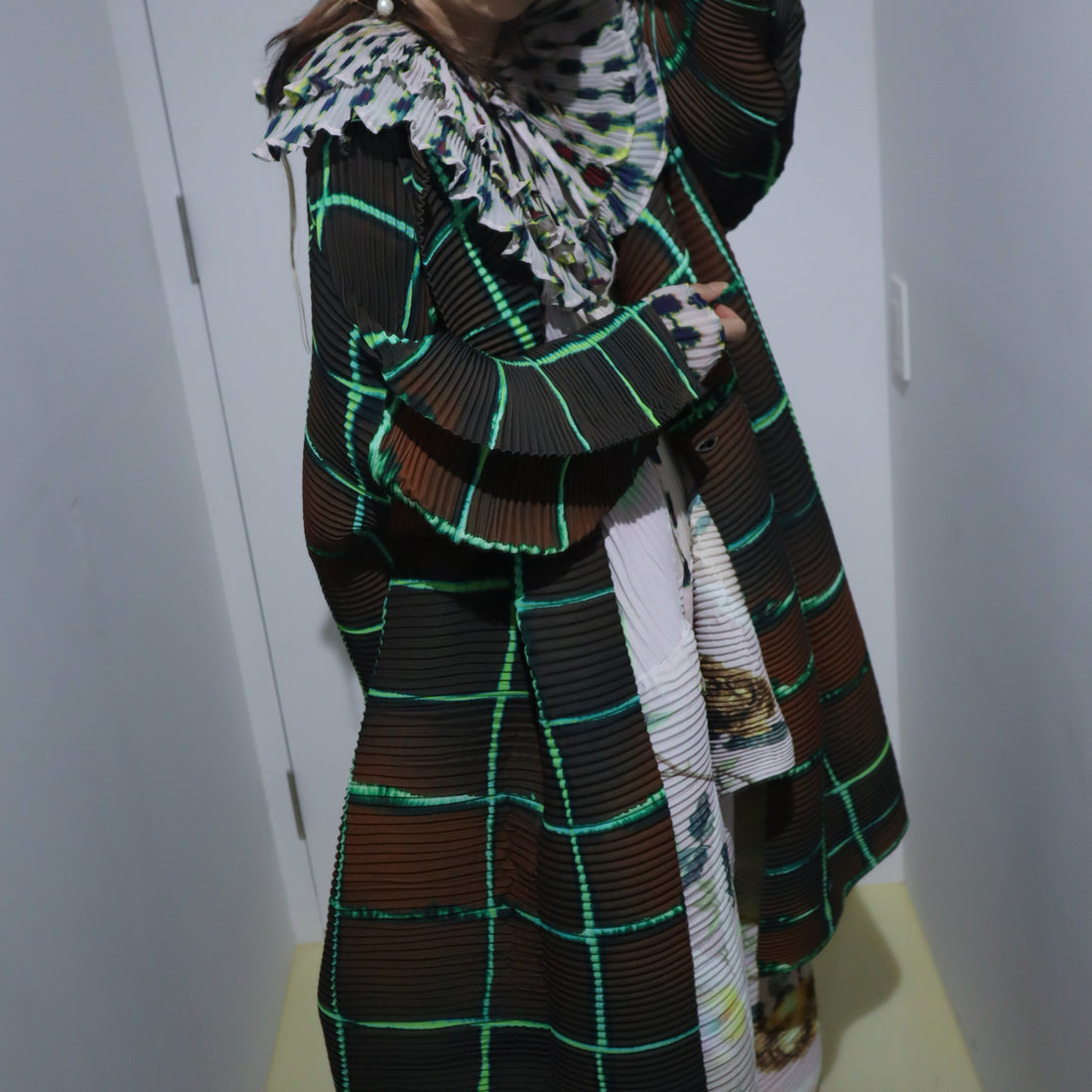 JULIA HEUER  JOHAN HANDPLEATED COAT IN N HARALD