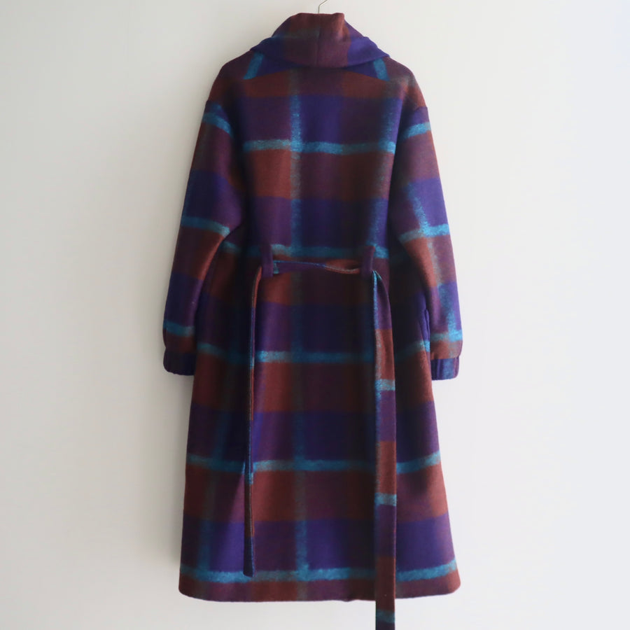 FRANZIUSTOWEL COAT ORANGEBLUE CHECK