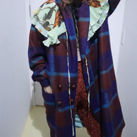 FRANZIUS  TOWEL COAT ORANGE  BLUE CHECK