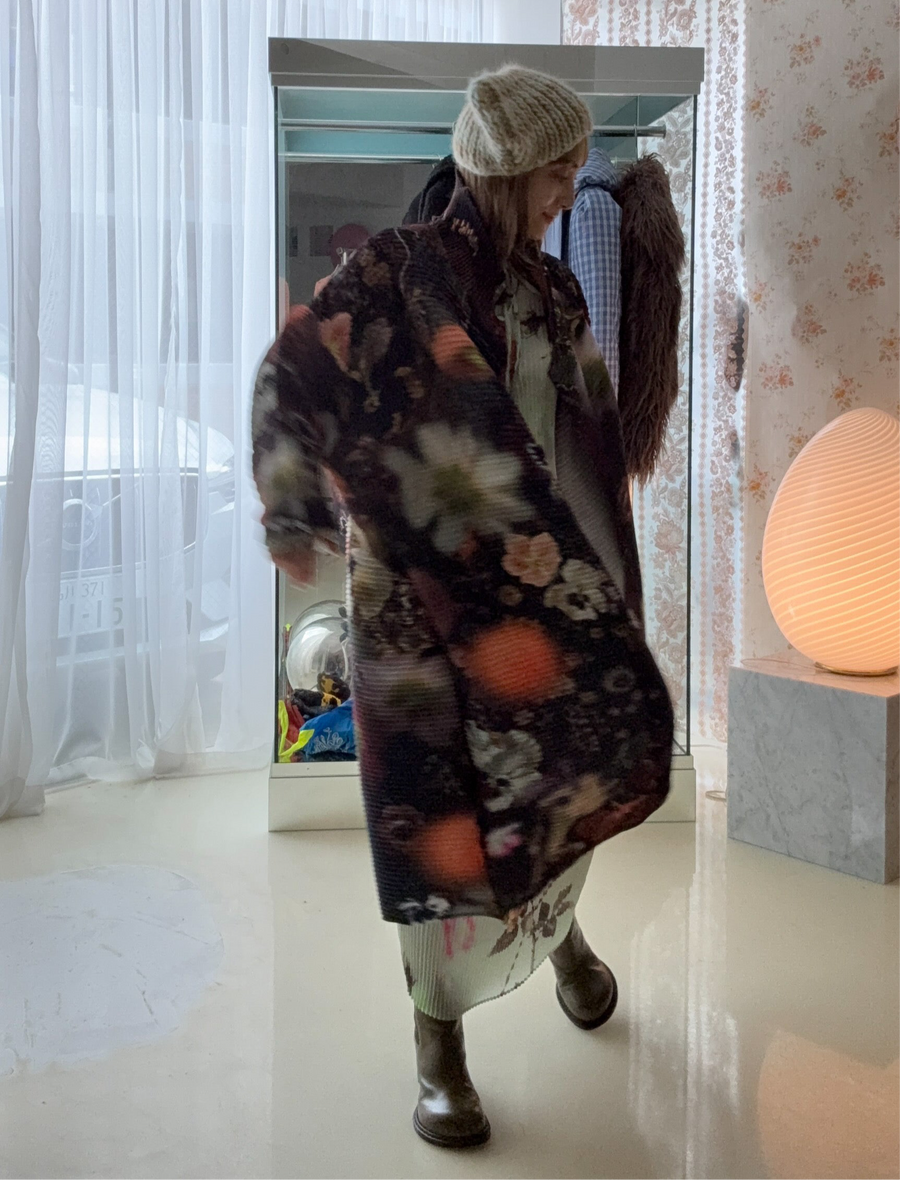 JULIA HEUERJOHAN HANDPLEATED COAT IN NOLA