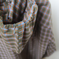 ＜EXCLUSIVE＞MERYLL ROGGE  CLASSIC SHIRT WITH HOOD KHAKI BROWN×ORANGE×BLUE CHECK