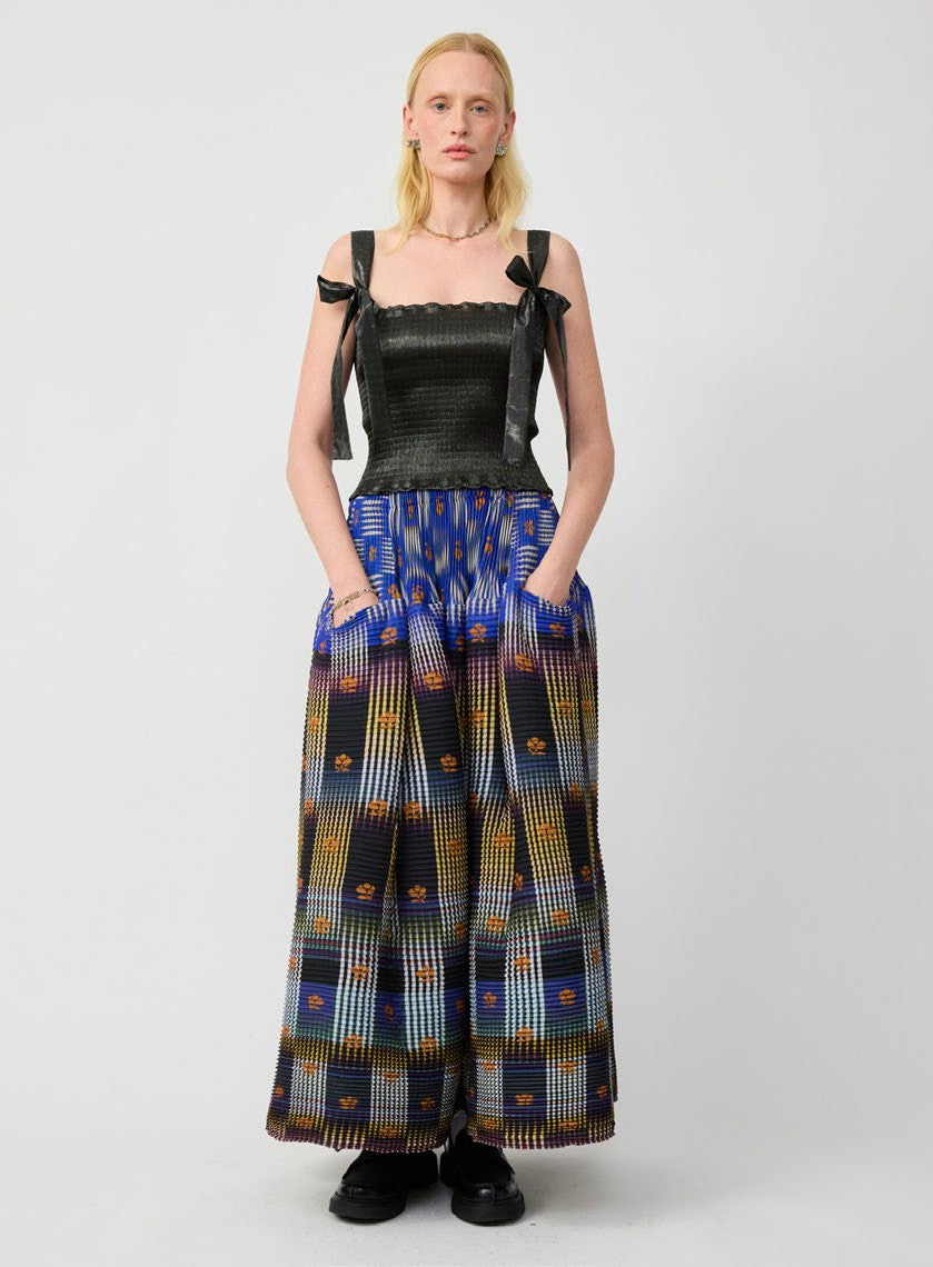 JULIA HEUER  KENZA HANDPLEATED SKIRT IN HELGE