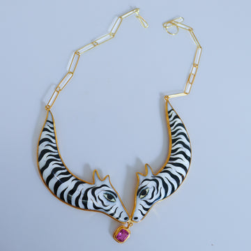 SOFIO GONGLI  ZEBRA NECKLACE