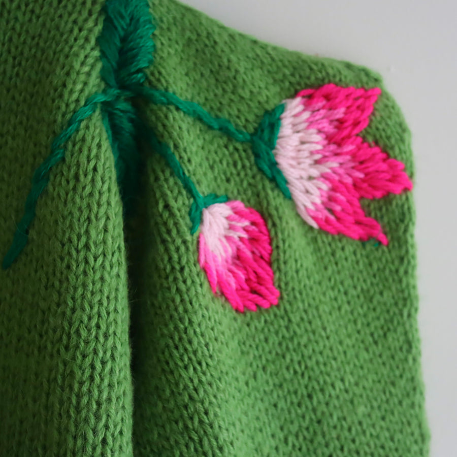 SOFIO GONGLIWAVE KNIT CARDIGAN GREEN “A”