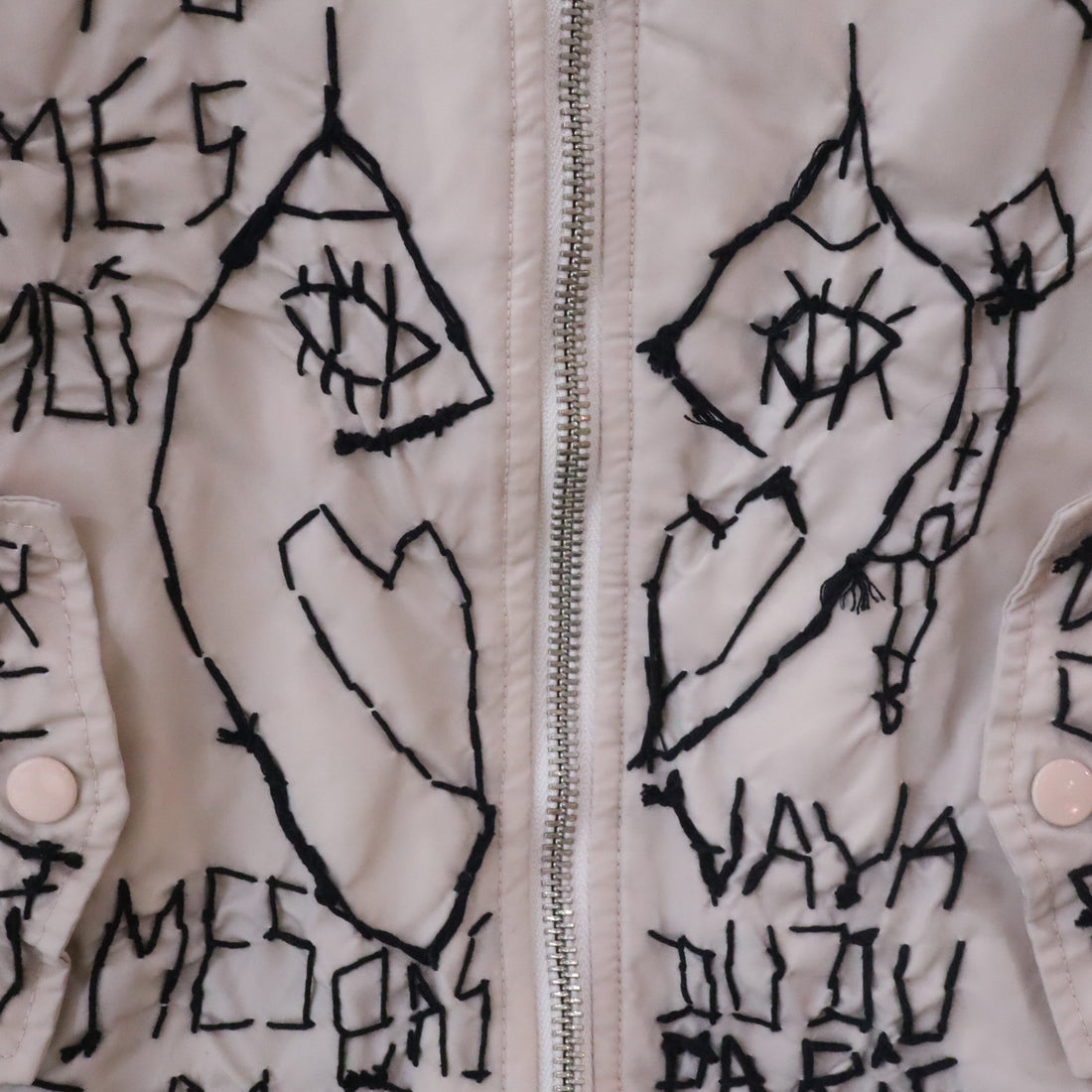 VAVA DUDU  EMBROIDERY MA-1 JACKET PINK BEIGE (C)
