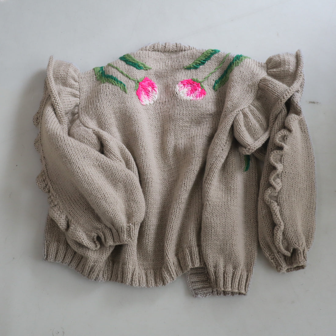 SOFIO GONGLI  FLOWER KNIT CARDIGAN