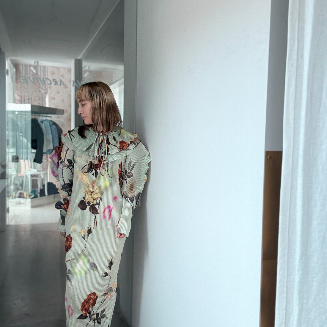 JULIA HEUER  MASHA HANDPLEATED  IN DRESS IN EDWARD