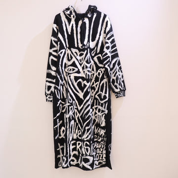 VAVA DUDU  HODDIE LONG DRESS 75 BLACK×WHITE