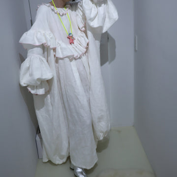 【受注生産】ANIGIG  GATHERED MAXI DRESS WHITE