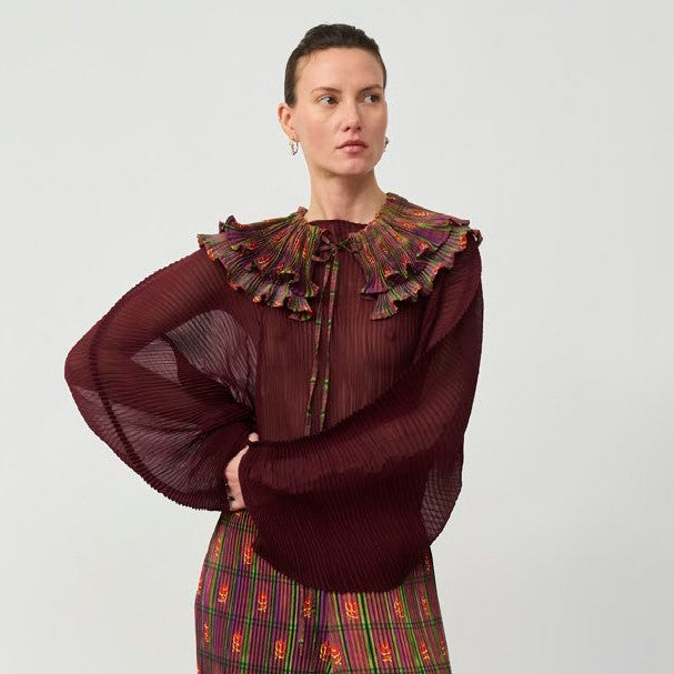 JULIA HEUER  WINNIE PLEATED COLLAR IN EARTHY ROMAN
